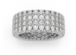 Diamond Seamless 4 Row Eternity Fashion Ring