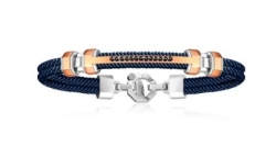 Diamond & Steel/Sterling Silver Bracelet
