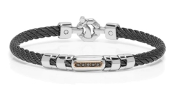 Baraka Stainless Steel & Black Diamond Bracelet