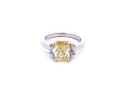 Yellow Diamond 3 Stone Engagement Ring