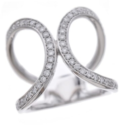 Diamond Curved Fashion Ring