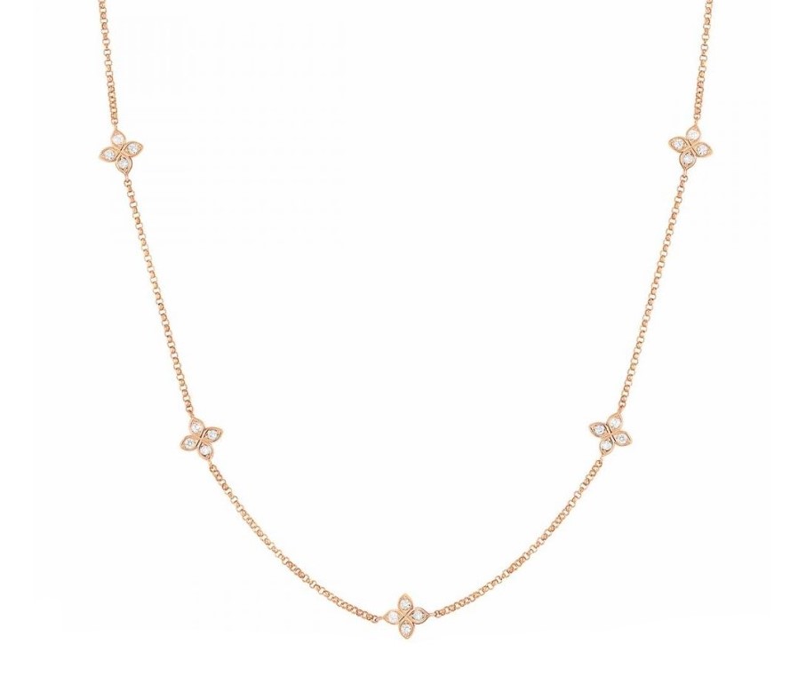White Dogbone Diamond Necklace | White gold necklace chain, Diamond necklace,  18k white gold chain