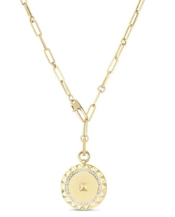 Roberto Coin Obelisco Diamond Medallion Necklace