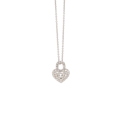 Roberto Coin Diamond Heart Lock Necklace