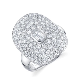 Diamond Emerald Bezel Fashion Ring