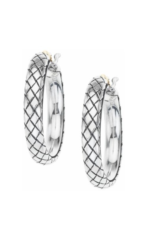 Silver Traversa Round Hoop Earrings