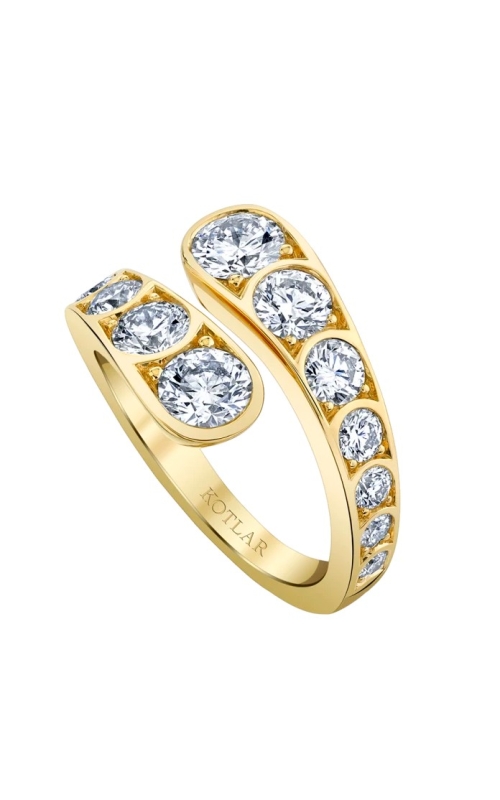 Harry Kotlar Scallop Artisan Pave Bypass Diamond Ring