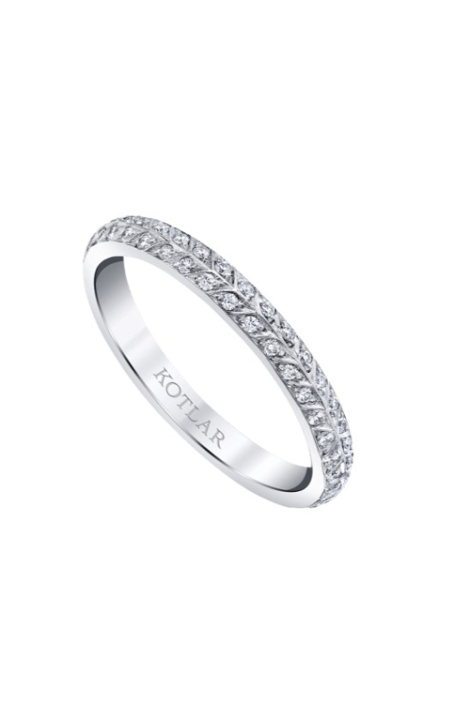 Harry Kotlar White Platinum Chevron Artisan Pave Fashion Ring