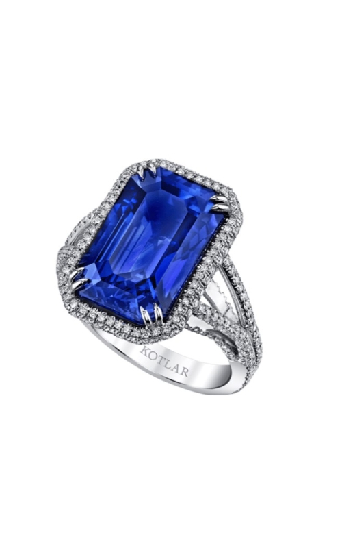 Harry Kotlar Platinum Sapphire & Diamond Ring
