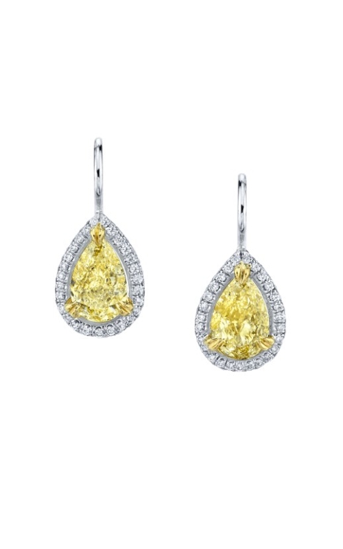 Harry Kotlar Platinum & Yellow Diamond Earrings