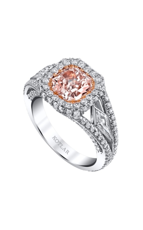 Harry Kotlar Platinum & 18K Rose Diamond Engagement Ring