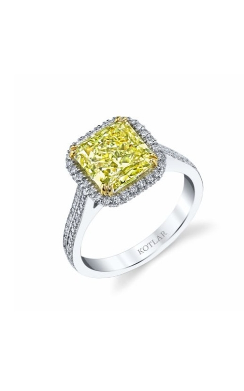 Harry Kotlar Platinum Yellow Diamond Engagement Ring
