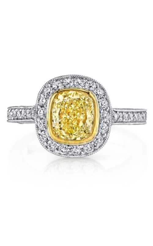 Harry Kotlar Yellow Diamond Luca Pave Bezel Engagement Ring