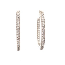 Harry Kotlar Diamond French Cut Inside Out Hoop Earrings