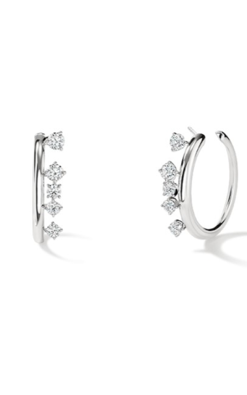 Hearts On Fire Diamond Barre Floating Diamond Small Hoop Earrings