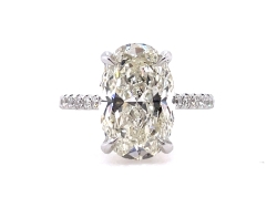 Diamond Engagement Ring With Diamond Halfway Band
