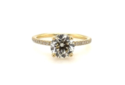 Diamond Engagement Ring With Hidden Halo & 3/4 Diamond Band