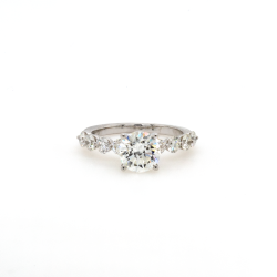 White 14 Karat Engagement Ring With Round Diamond