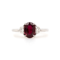 Three Stone Ruby & Diamond Fashion Ring