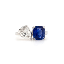 Sapphire & Diamond Ring With Hidden Halo
