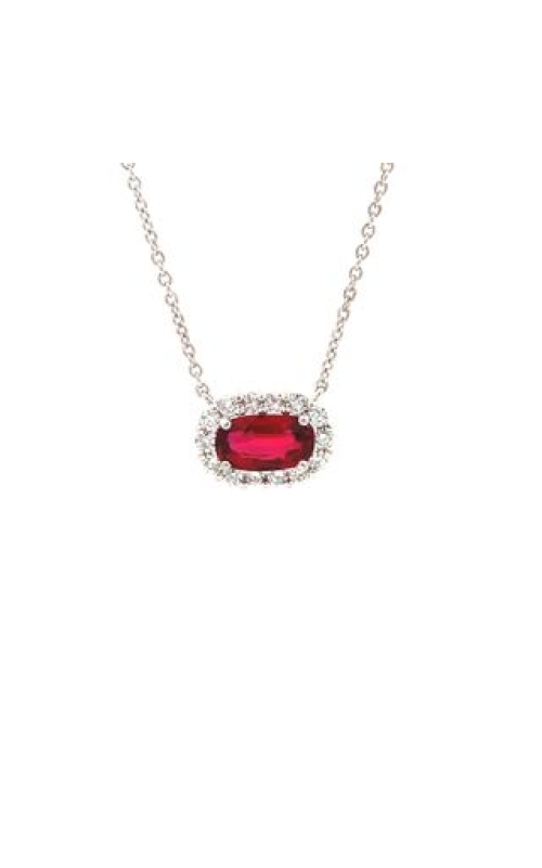 Ruby & Diamond Halo Pendant