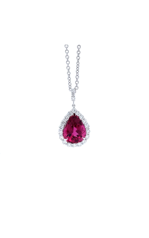 Tourmaline & Diamond Halo Pendant