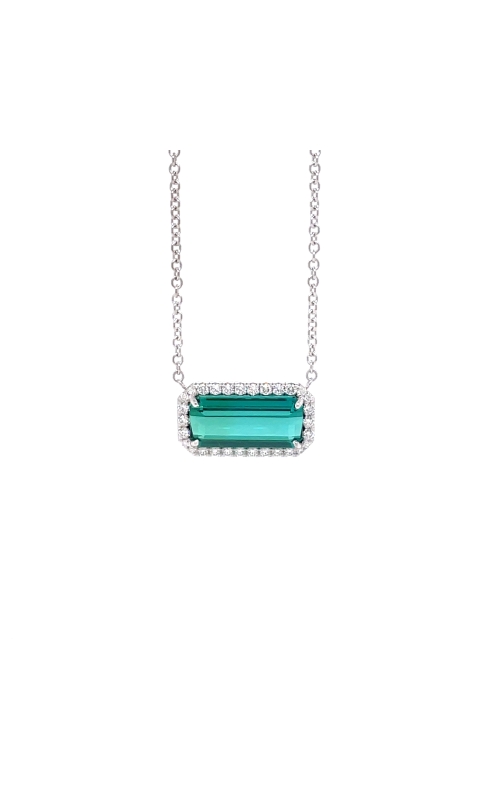 Tourmaline & Diamond Halo Necklace