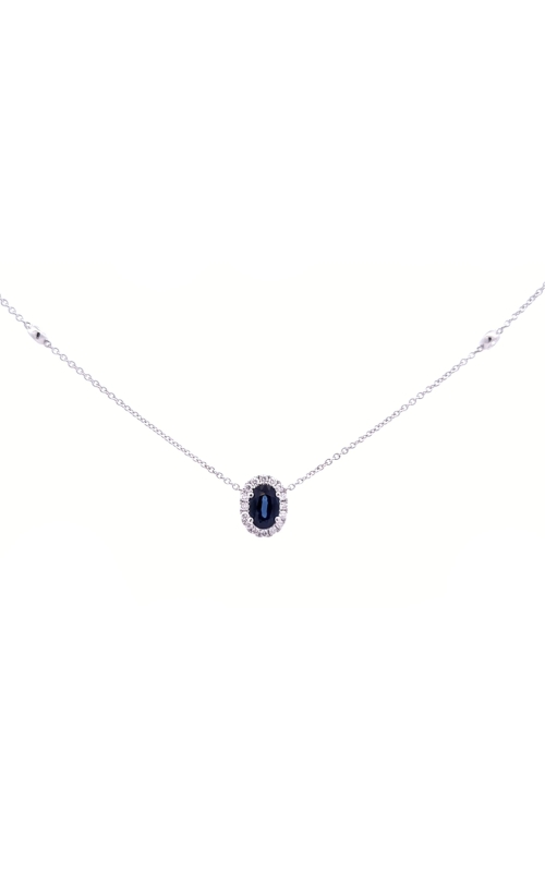Sapphire & Diamond Halo Necklace