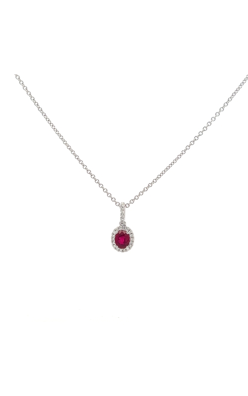 Ruby & Diamond Halo Pendant