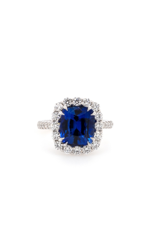 Sapphire & Diamond Halo Ring