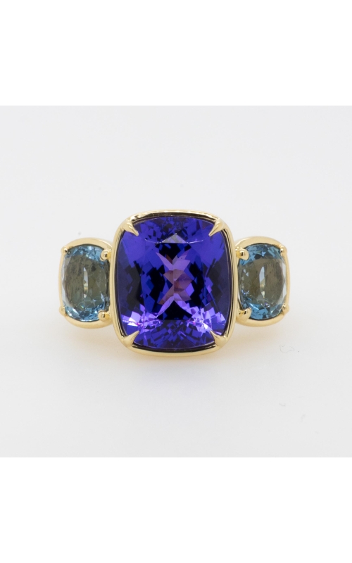 Tanzanite & Aquamarine 3 Stone Ring