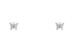 White Gold Butterfly Diamond Earrings