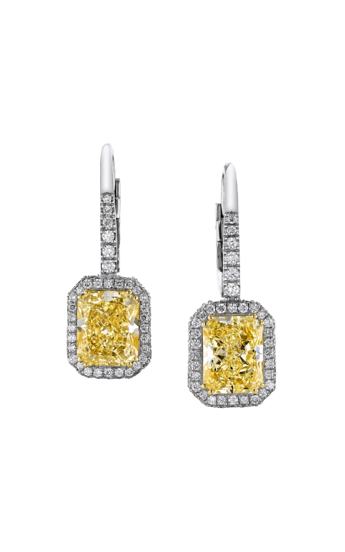 Platinum Yellow Diamond Earrings