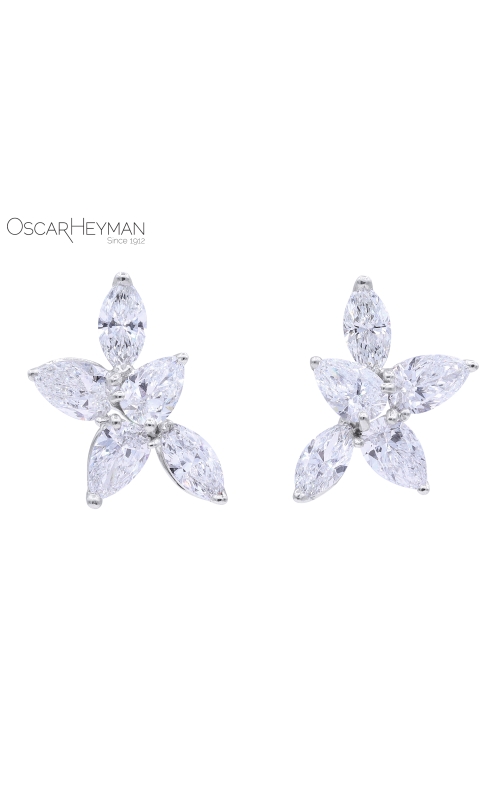 Oscar Heyman Platinum Diamond Scatter Earrings
