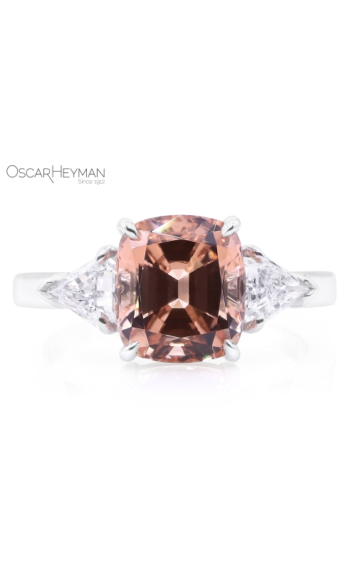 Oscar Heyman Peach Tourmaline & Diamond Ring