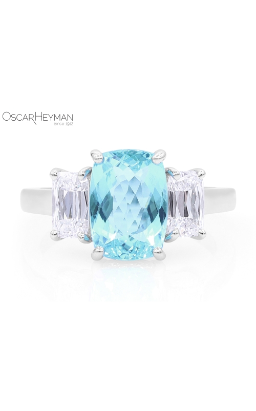 Oscar Heyman Platinum Mozambique Paraiba Tourmaline & Diamond Ring