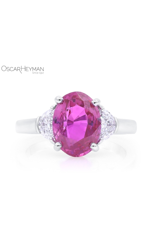 Oscar Heyman Platinum Pink Sapphire & Diamond Ring