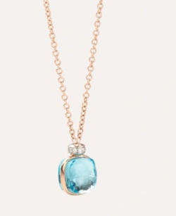 Pomellato Blue Topaz & Diamond Nudo Necklace