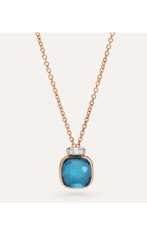 Pomellato Rose Nudo Mini Blue Topaz Pendants