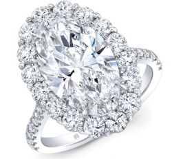 Diamond Oval Halo Engagement Ring