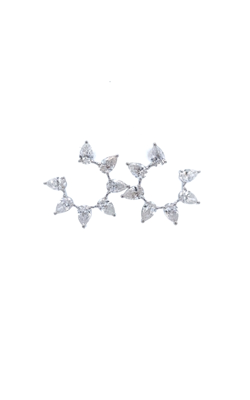 Diamond Circle Pointed Hoop Earrings