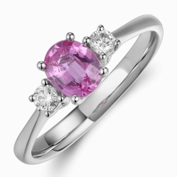 Pink Sapphire & Diamond Fashion Ring