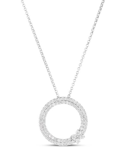 Roberto Coin Love In Verona Pave Diamond  Cirlce Necklace