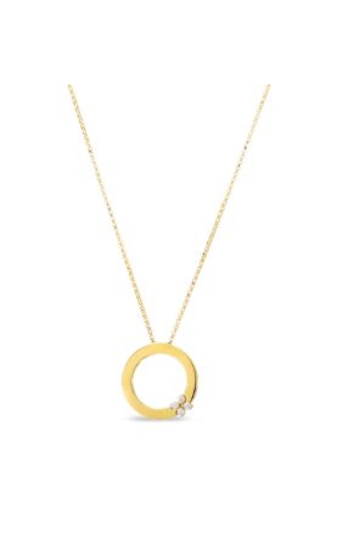 Roberto Coin Love In Verona Diamond Circle Of Life Pendant w/ Flower
