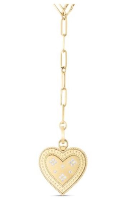 Roberto Coin Venetian Princess Large Diamond Heart Medallion Necklace