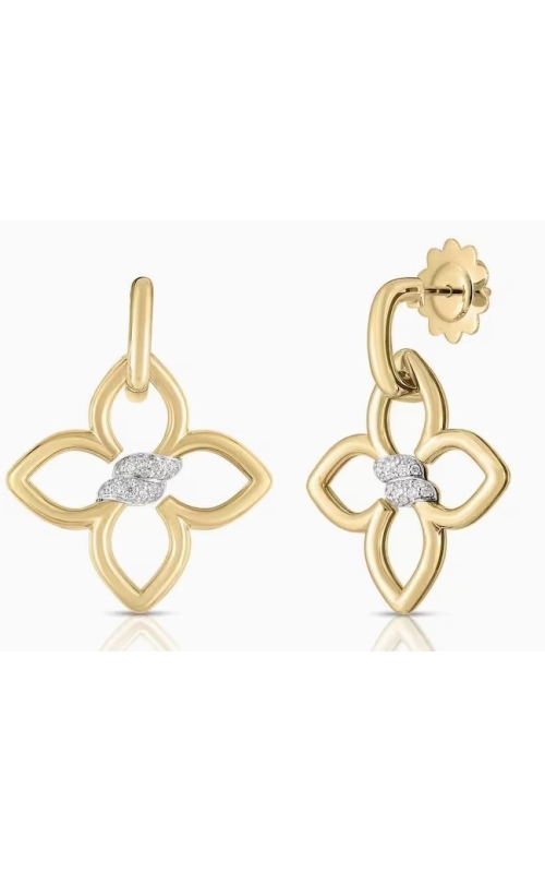 Roberto Coin Cialoma Diamond Flower Drop Earrings
