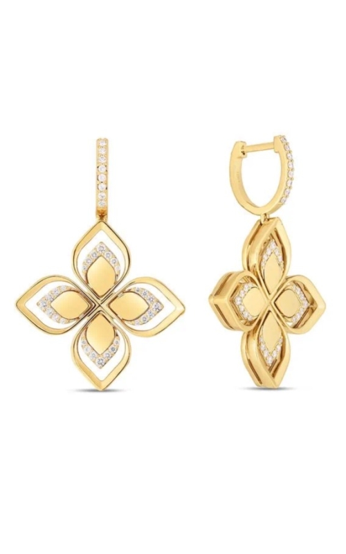 Roberto Coin Venetian Princess Open Frame Diamond Flower Earrings