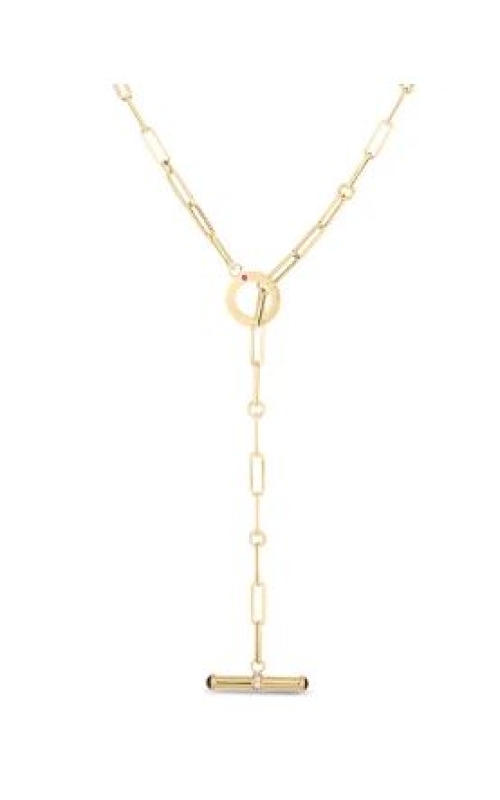 Roberto Coin Diamond Oro Classic Paperclip Chain Necklace W/ Toggle Closure