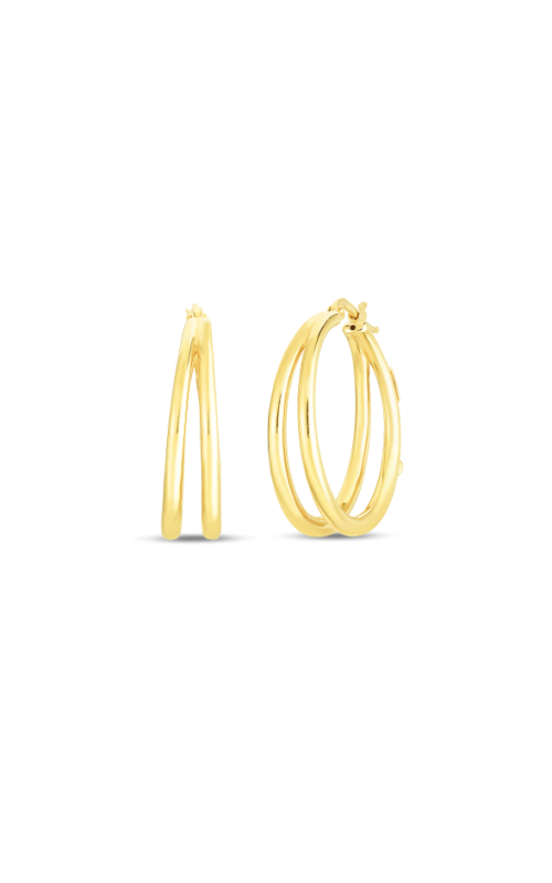 Roberto Coin Oro Classic Gold Double Hoop Earrings