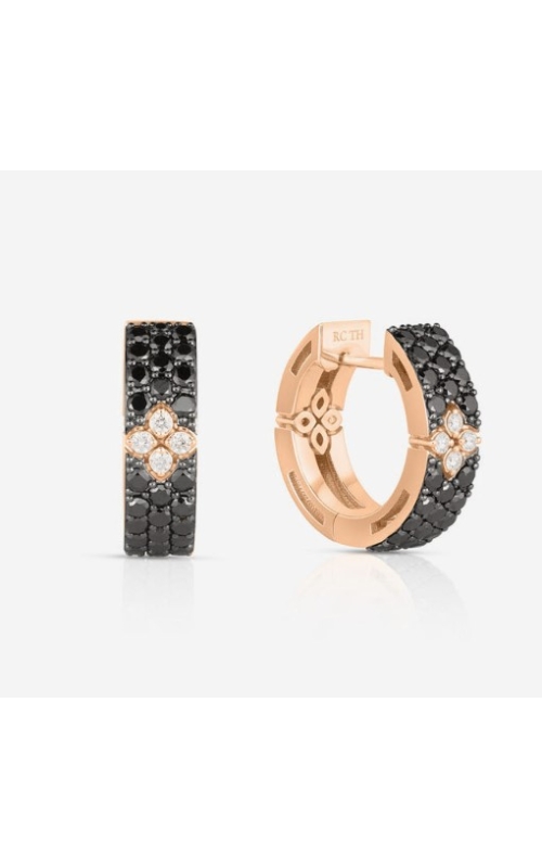 Roberto Coin Black Diamond Hoop Earrings
